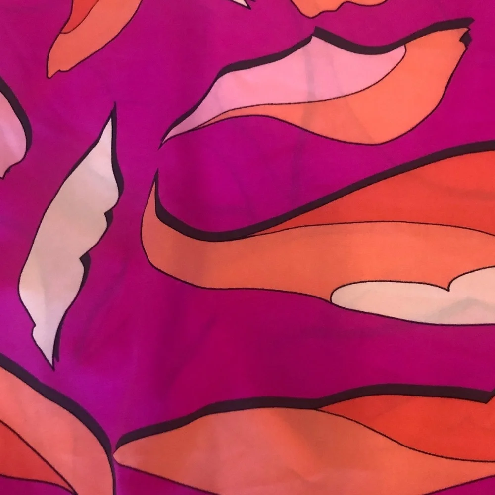 Tyche Fuchsia Pink Orange Printed Strapless Romper - Picture 5 of 7